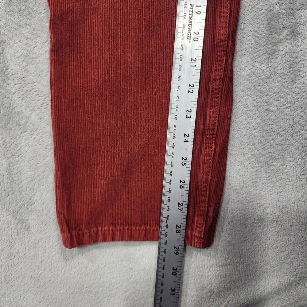 Levi's 502 Jeans Mens 30x28.5 Red Corduroy Regular Fit Tapered Stretch Casual